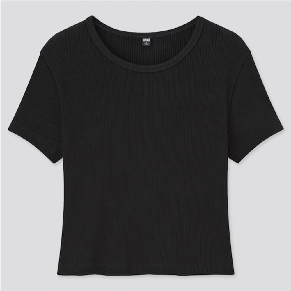 Uniqlo Women's Black Ribbed Top